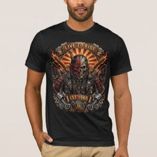 Oni Biker Samurai , Lebe um zu fahren Samurai Oni T-Shirt