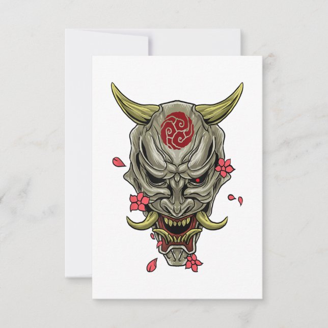Oni Demon Japanese Devil Dankeskarte (Vorderseite)