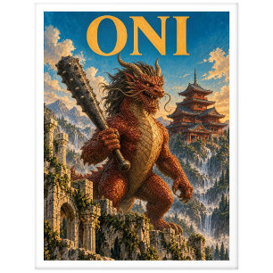 Oni, Gothic Fantasy Monster Postkarte