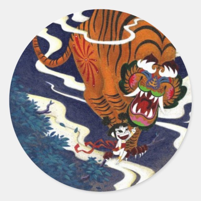 Oni Liebe Runder Aufkleber (Vorderseite)