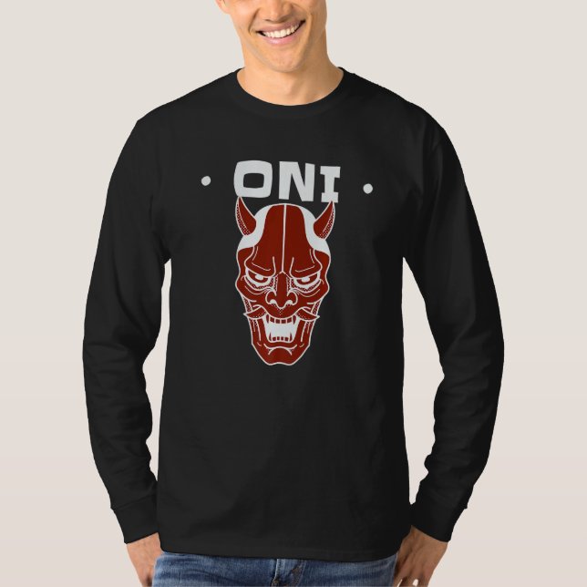 Oni Mask Japanese Demon Face Devil Ronin  1 T-Shirt (Vorderseite)