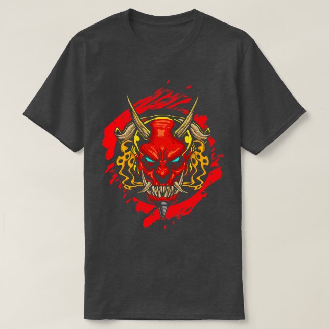 Oni Mask Japanese Demon Oni T-Shirt (Design vorne)