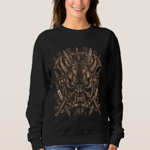 Oni Mask Samurai Warrior - Ronin Ghost Katana Art Sweatshirt