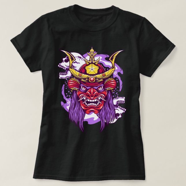 Oni Mask und Skull T-Shirt (Design vorne)
