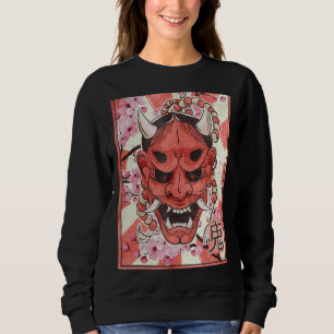 Oni Mask Yokai Demon Maske Japanisch ästhetische R Sweatshirt