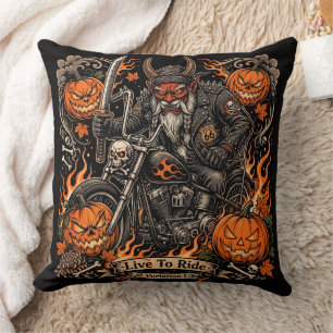 Oni-Samurai-Biker-Halloween-Kissen - Live To Ride Kissen