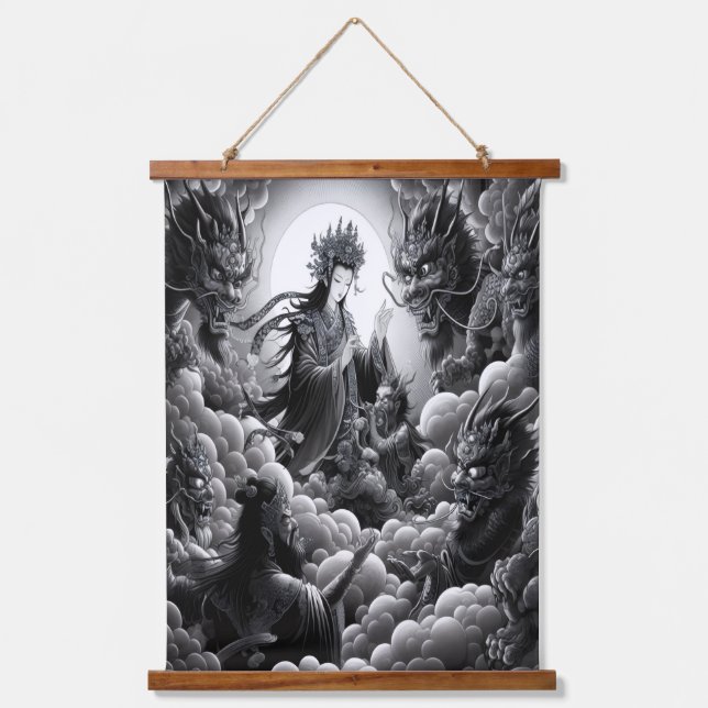 Oni Versuchung Wandteppich Mit Holzrahmen (Vorderseite)