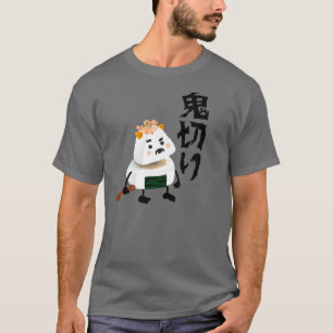 Onigiri Dämon (Oni) Schnitt (Giri) in der Hälfte T-Shirt