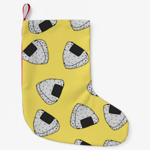 Onigiri (japanische Reiskugel) Hintergrund. nahtlo Kleiner Weihnachtsstrumpf