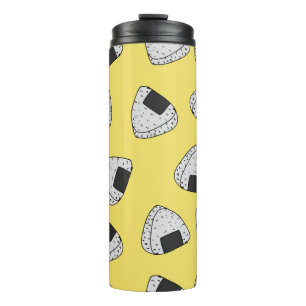 Onigiri (japanische Reiskugel) Hintergrund. nahtlo Thermosbecher