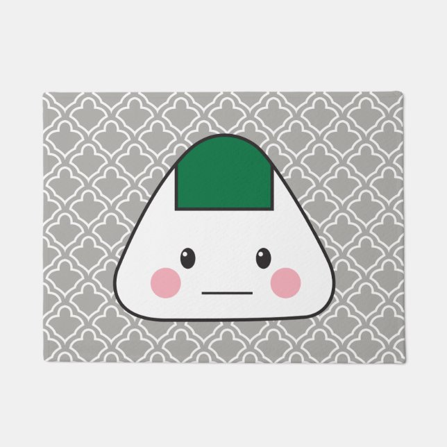 Onigiri omusubi japanisches Reisball-Meerespflanze Fußmatte (Vorderseite)