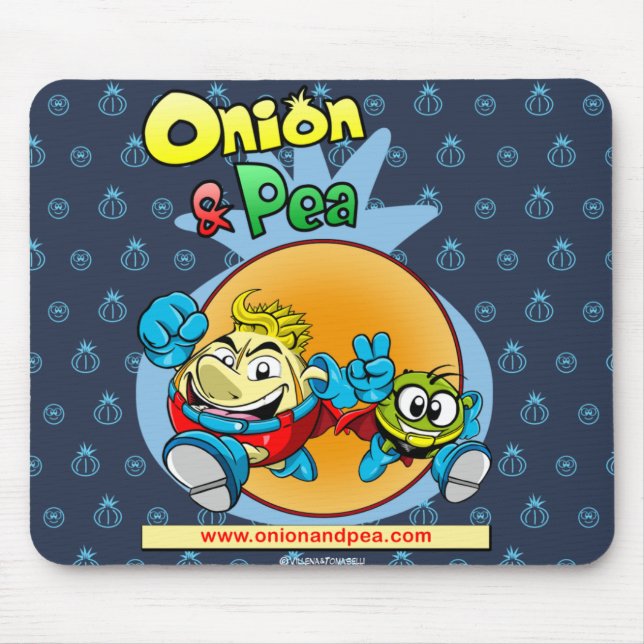 Onion & Pea blue mousepad. Mousepad (Vorne)