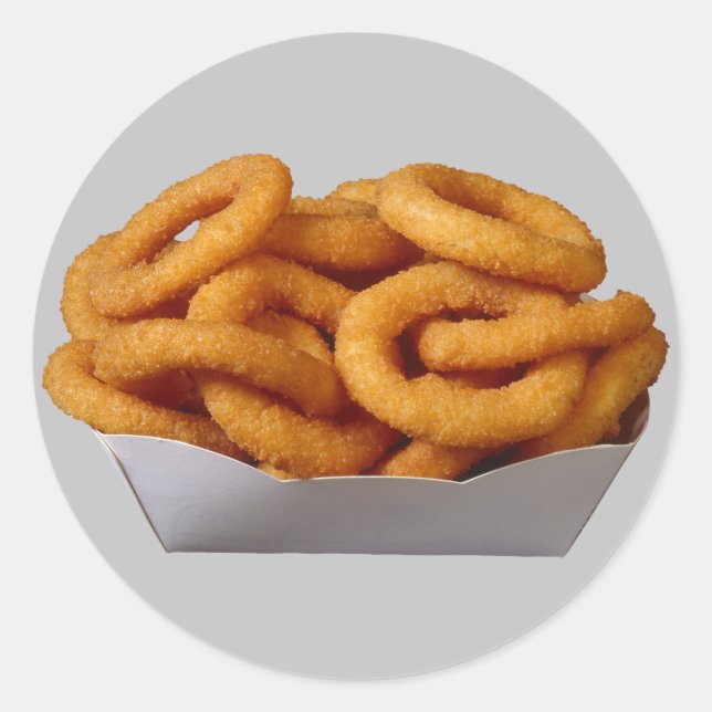 Onion Rings Runder Aufkleber (Vorderseite)