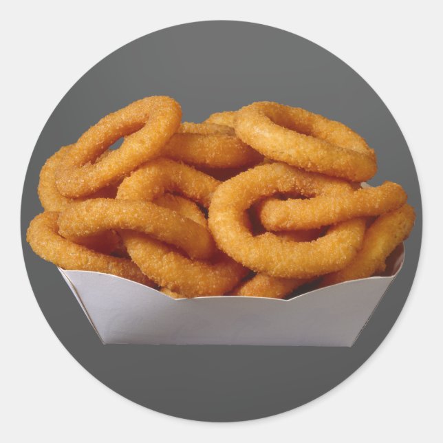 Onion Rings Runder Aufkleber (Vorderseite)