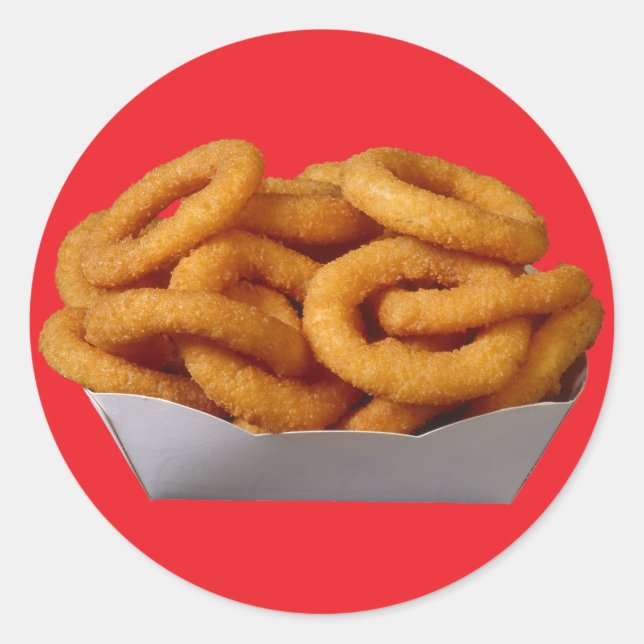 Onion Rings Runder Aufkleber (Vorderseite)