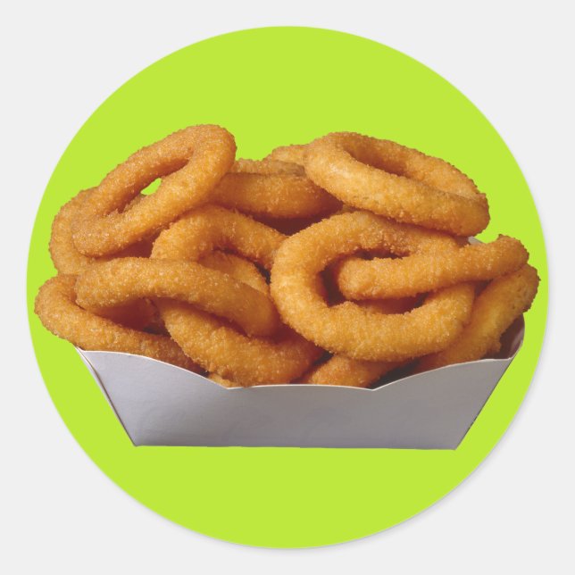 Onion Rings Runder Aufkleber (Vorderseite)