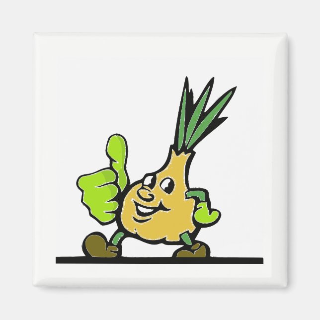 Onion With Thumbs Up Magnet (Vorne)