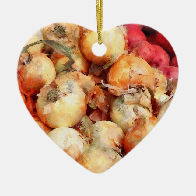 Onions Closeup Keramik Ornament (Vorne)