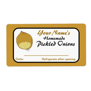 Onions, Personalisierte Pickle-Etiketten für Canni