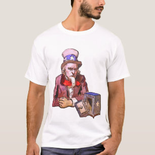 Onkel Amerika mit leerem Staatsschatz Schwarze Umr T-Shirt