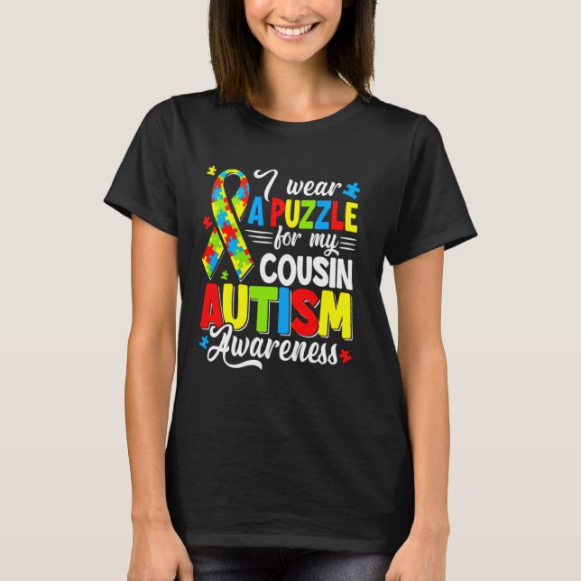 Onkel Autism Wear Puzzle Cousin Bewusstsein T-Shirt (Vorderseite)