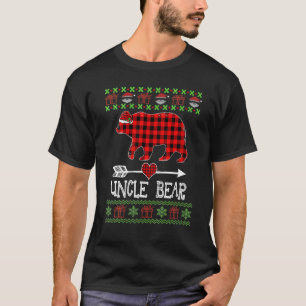 Onkel Bär Weihnachtsmann Rot Kariert Familien-Schl T-Shirt
