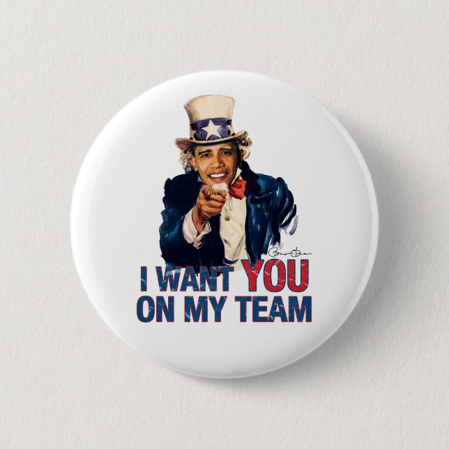 Onkel Barack Obama will ich Sie auf meinem Team Button (Vorderseite)