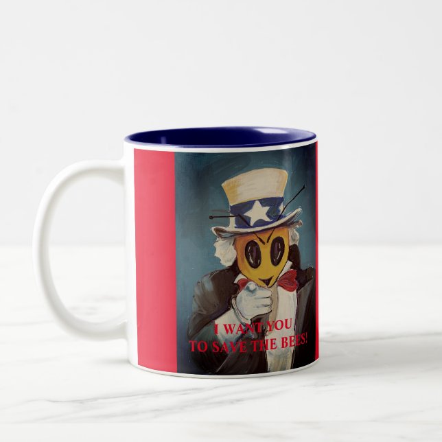 Onkel Bee Will dich!! Zweifarbige Tasse (Links)