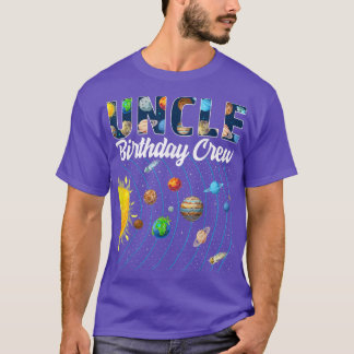 Onkel Birthday Crew Weltraumsolarsystem T-Shirt