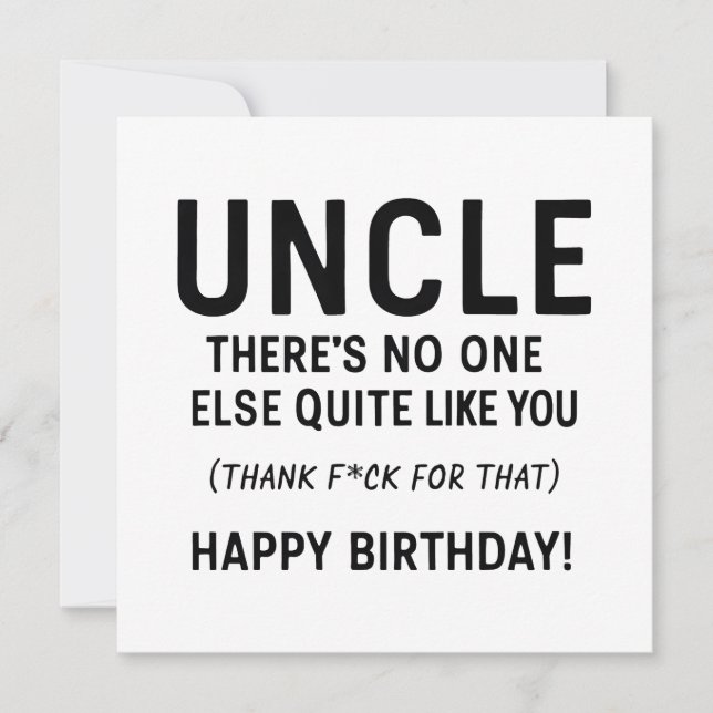 Onkel Birthday Funny Definition Karte (Vorderseite)