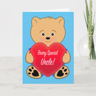 Onkel Birthday mit Teddy Bären und Herz Karte