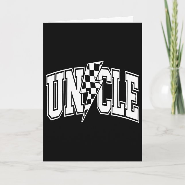 Onkel Blitz Checkered Varsity Dad Onkel F Karte (Vorderseite)