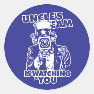 Onkel Cam beobachtet dich Runder Aufkleber