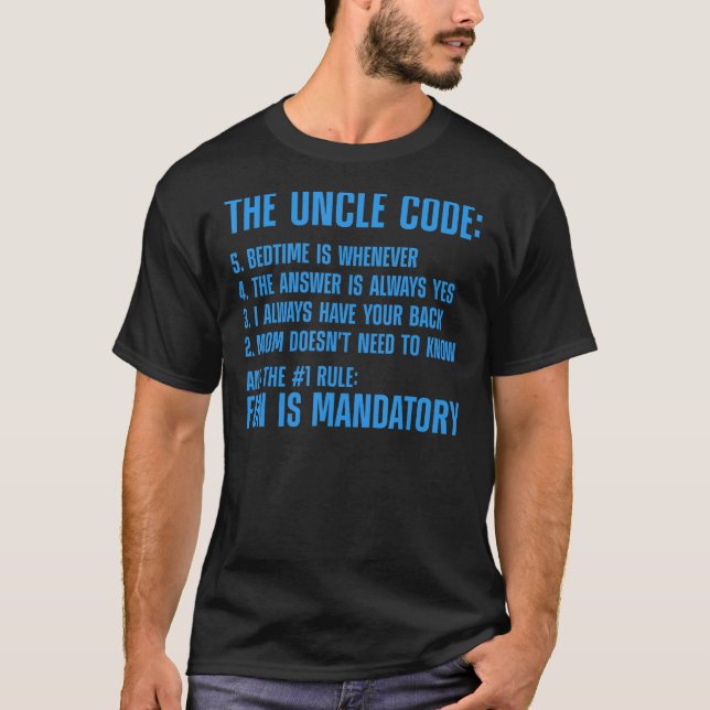 Onkel Code for Men erstmalig Onkel Bruder Nephew T-Shirt (Vorderseite)