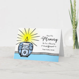 Onkel Custom Yahrzeit-Kerzenflamme Illustration Karte