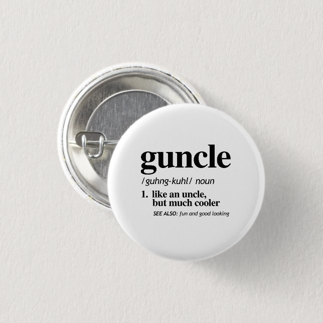 Onkel, der sich um seine Neffen oder Nichten kümme Button (Vorne & Hinten)