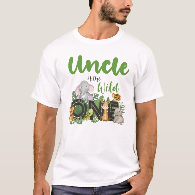 Onkel der Wild One Matching Family Safari T-Shirt (Vorderseite)