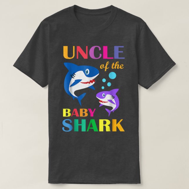 Onkel des Baby Birthday Shark Oncle Shark Chris T-Shirt (Design vorne)