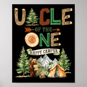 Onkel des einen glücklichen Campers 1. Geburtstag  Poster