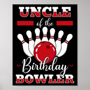 Onkel des Geburtstags Bowler Bday Bowling Party Ce Poster