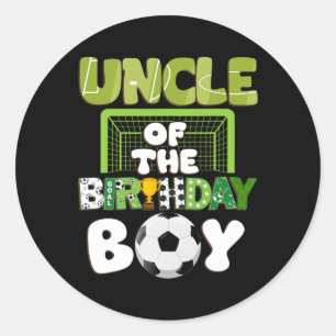 Onkel des Geburtstags Boy Soccer Family Party Deko Runder Aufkleber