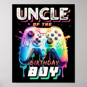 Onkel des Geburtstags Junge Matching Video Game Bi Poster