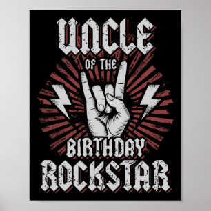 Onkel des Geburtstags-Rockstars passend zum Rocker Poster