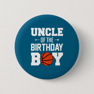 Onkel des Geburtstagsjungen Basketball Junge Fami Button