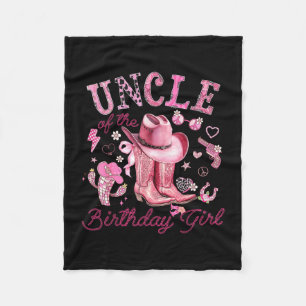 Onkel des Geburtstagsmädchens rosa Cowgirl Western Fleecedecke