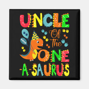 Onkel des One-a-saurus zum 1. Geburtstag Junge Din Magnet