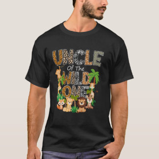 Onkel des Wild One Safari Dschungel 1. Geburtstag T-Shirt