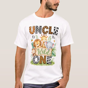 Onkel des wilden ersten Geburtstagsjungen Dschunge T-Shirt
