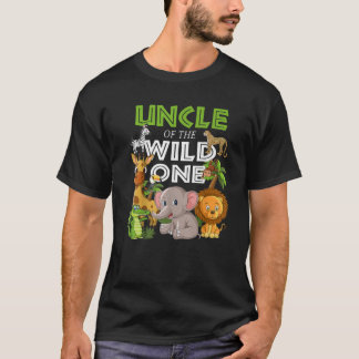 Onkel des wilden One Zoo Birthday Safari Dschungel T-Shirt
