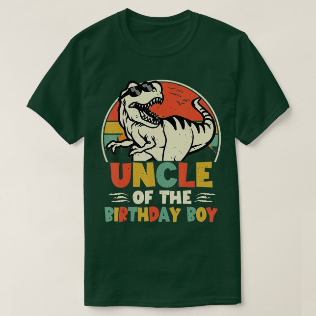 Onkel Dinosaurier von der Geburt-Jungen-Matching-F T-Shirt (Design vorne)